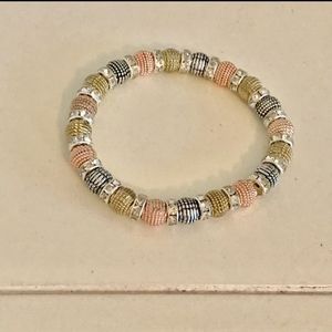 Multi-Colored Beaded Bracelet w/Rhinestones